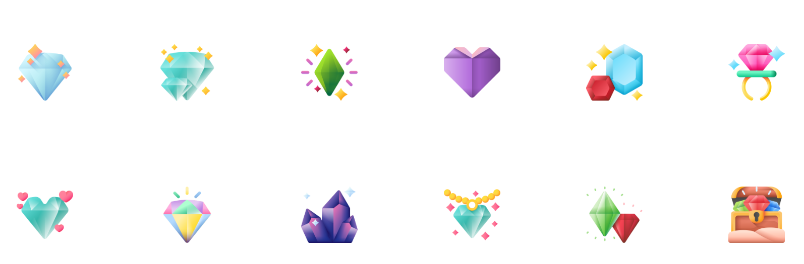 非常好看的珠宝3D icon-📂设计源文件资料-平哥科技珠宝商学院